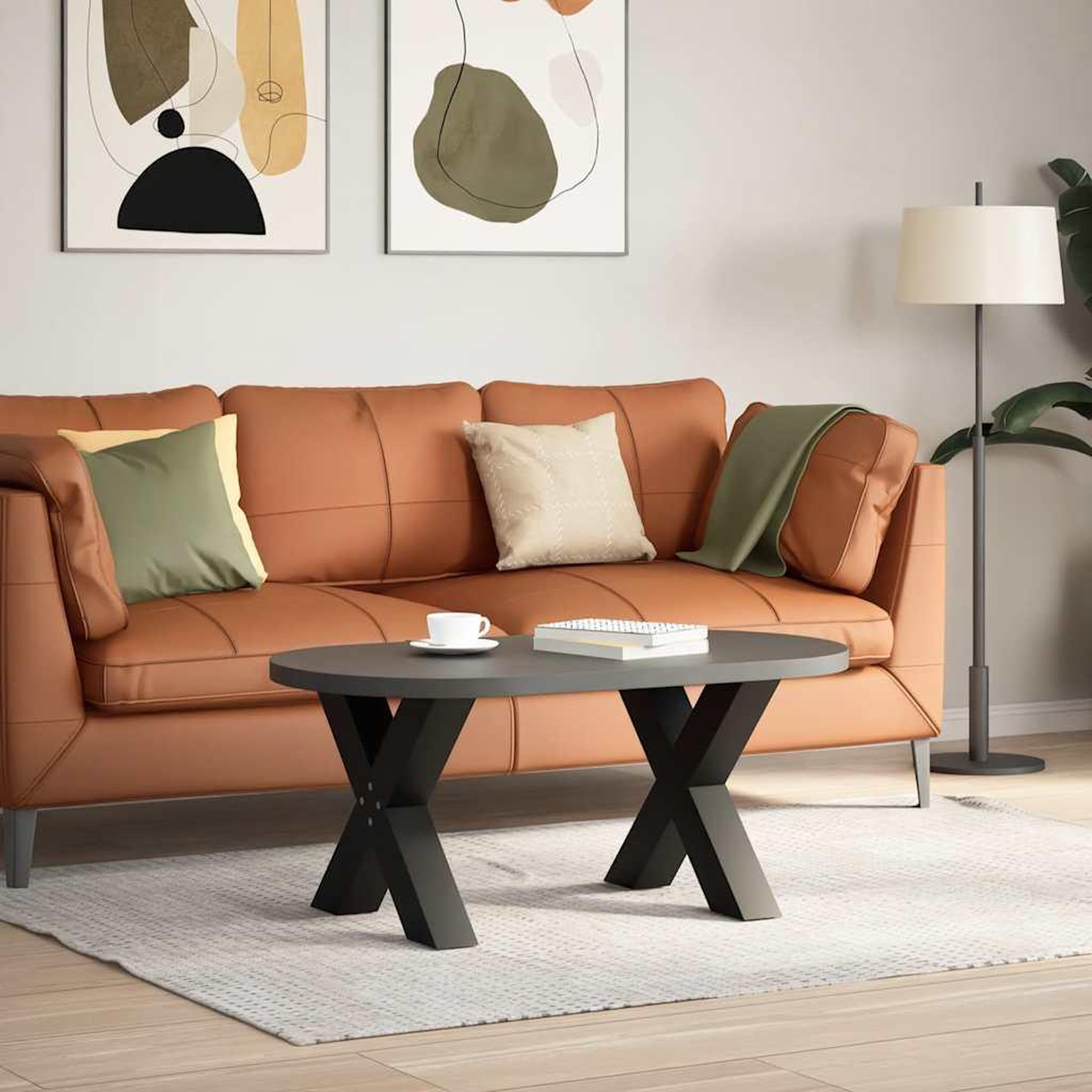 Voir la diapositive 2 : VIDAXL Pieds de table basse forme de X 2 pcs noir 60x(42-43) cm acier