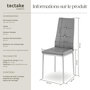 Voir la diapositive 6 : tectake Ensemble de chaises de salle à manger rembourré avec revêtement aspect cuir gris Lot de 6