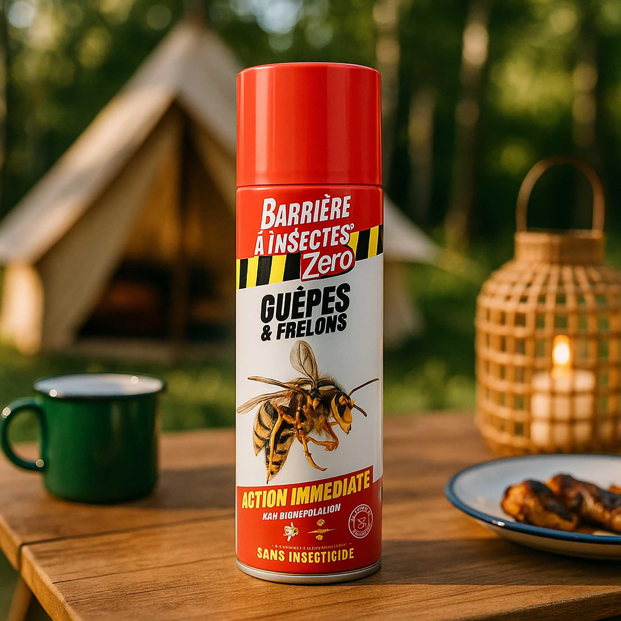 Voir la diapositive 2 : BARRIERE A INSECTES Aérosol 400 ml guêpes & frelons  zéro  insecticide  barrière à insectes