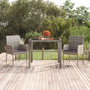 Voir la diapositive 1 : VIDAXL Table de jardin dessus en verre Gris 90x90x75 cm Resine tressee