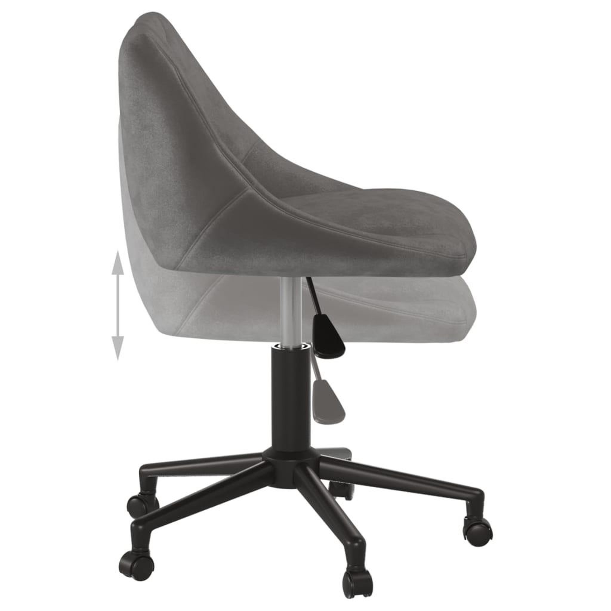 Voir la diapositive 5 : VIDAXL Chaise pivotante de salle a manger Gris fonce Velours