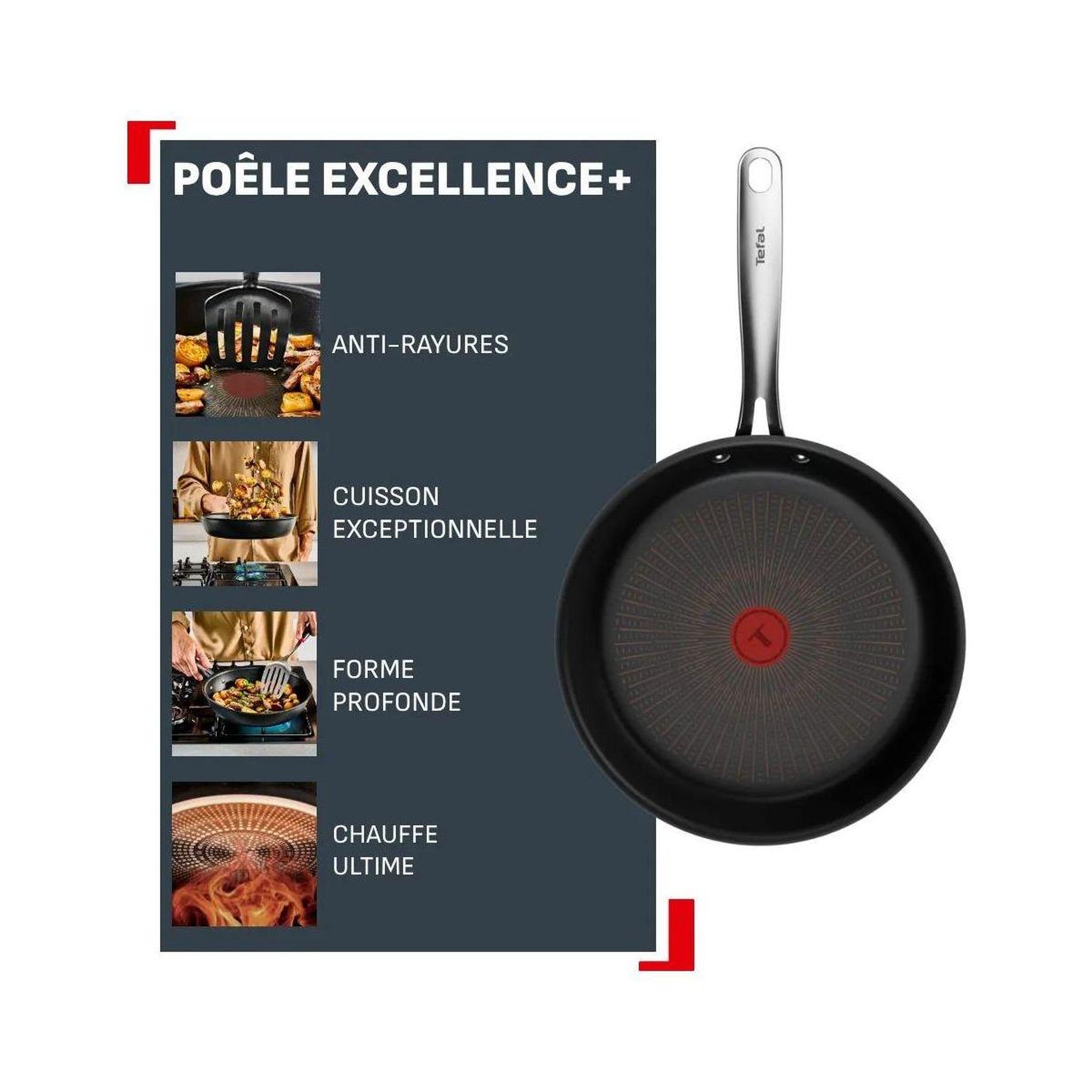 Voir la diapositive 2 : TEFAL Poêle 24 cm excellence +