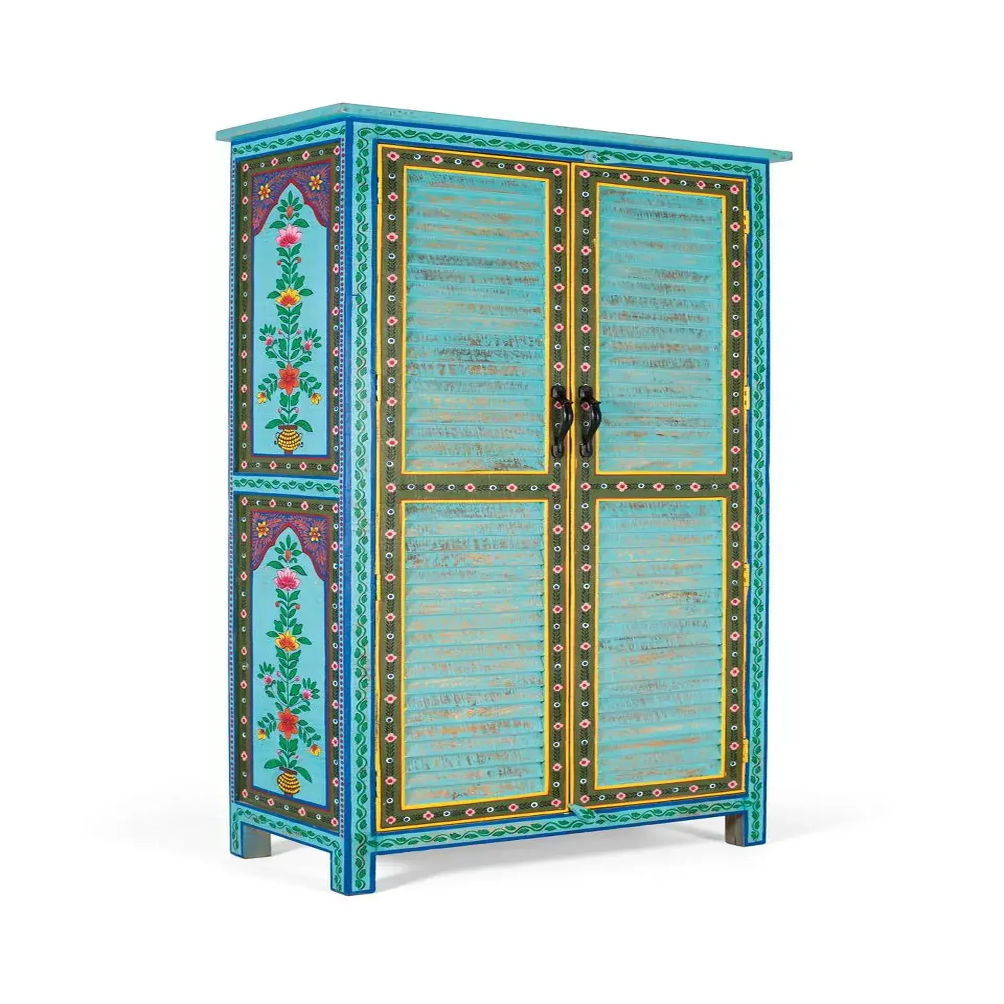 Voir la diapositive 2 : GINER Y COLOMER SL Armoire en bois de manguier 101cm style colonial rustique