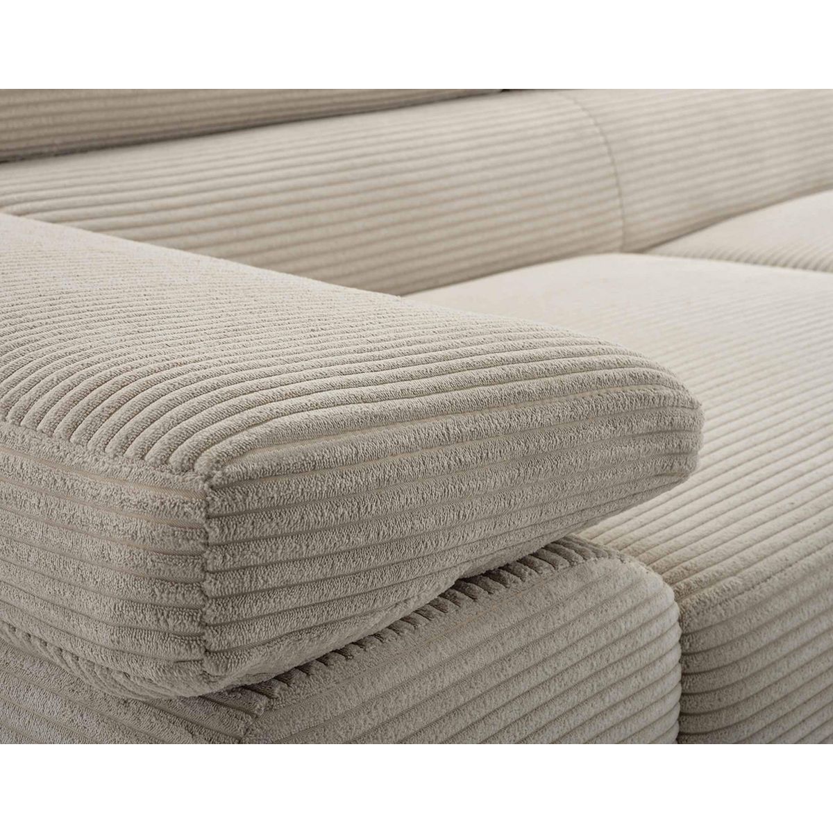 BEST MOBILIER Pablo - canapé 3 places - convertible avec têtières réglables - en velours côtelé