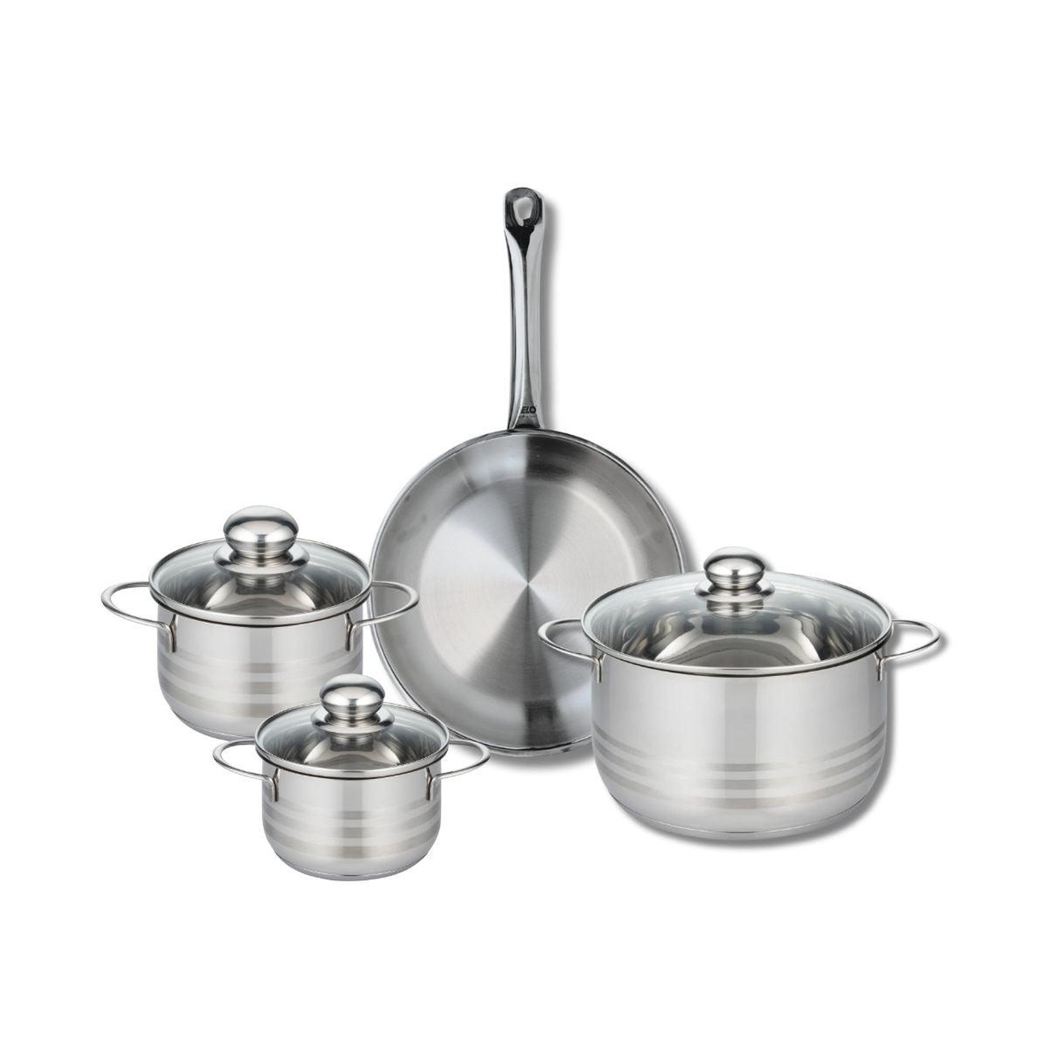 ELO Ensemble de 1 poêle de cuisson 28 cm et 3 faitouts 14, 16 et 24 cm elo profi brillant