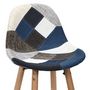 Voir la diapositive 3 : Paris Prix Lot de 2 Tabourets de Bar  Patchwork  92cm Bleu