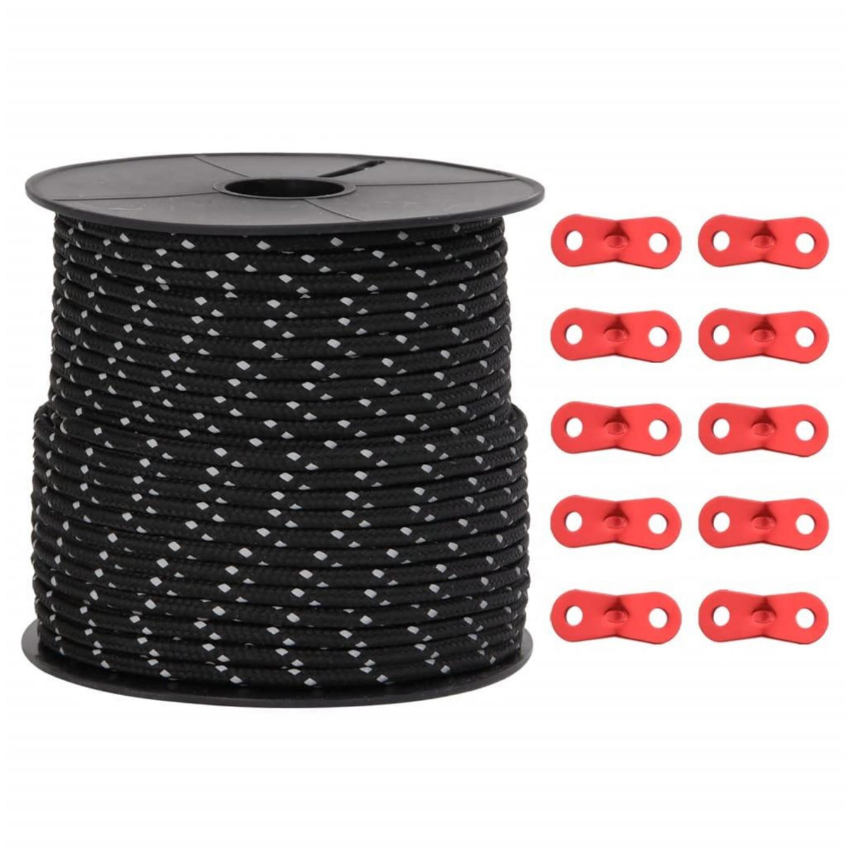 VIDAXL Corde de haubanage de tente avec bandes reflechissantes et cles