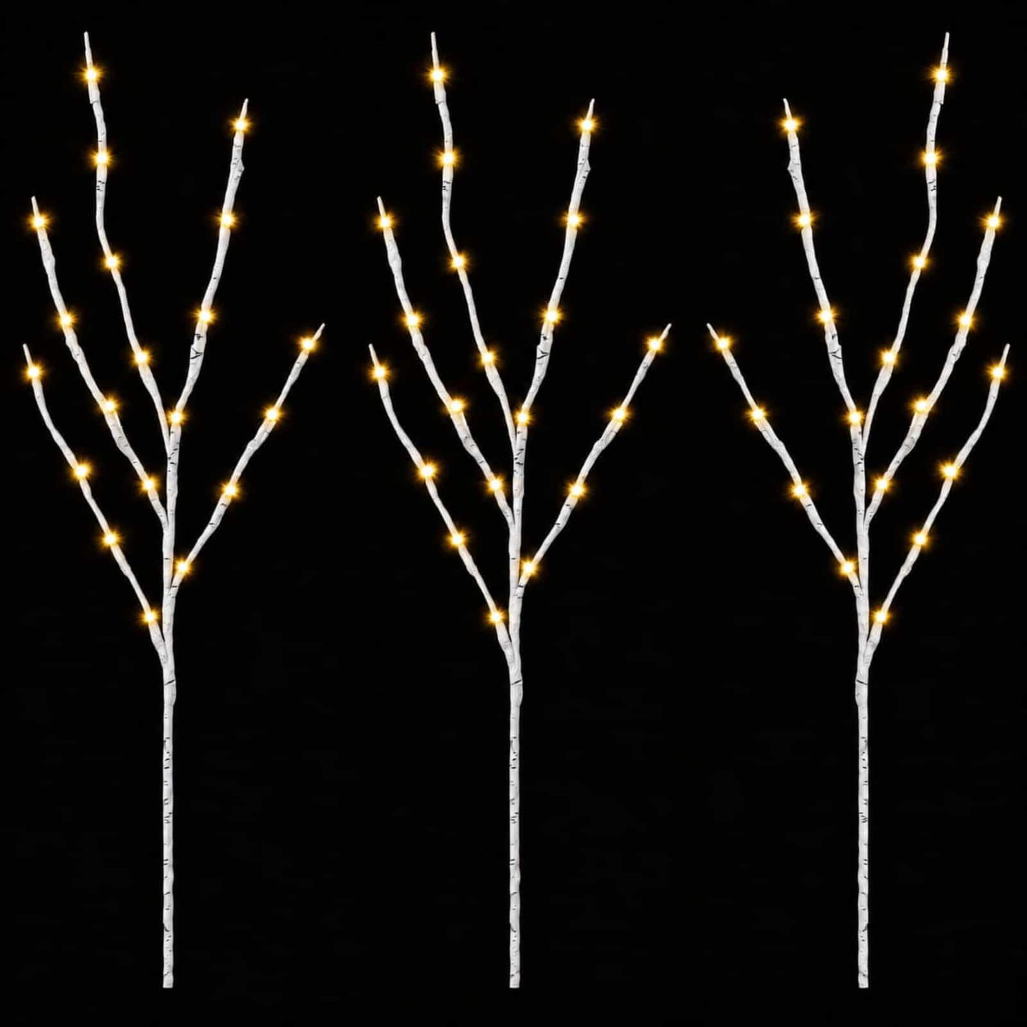 Voir la diapositive 5 : VIDAXL Branche de cuivre LED de decoration de Noël 3 pc Blanc 62 cm