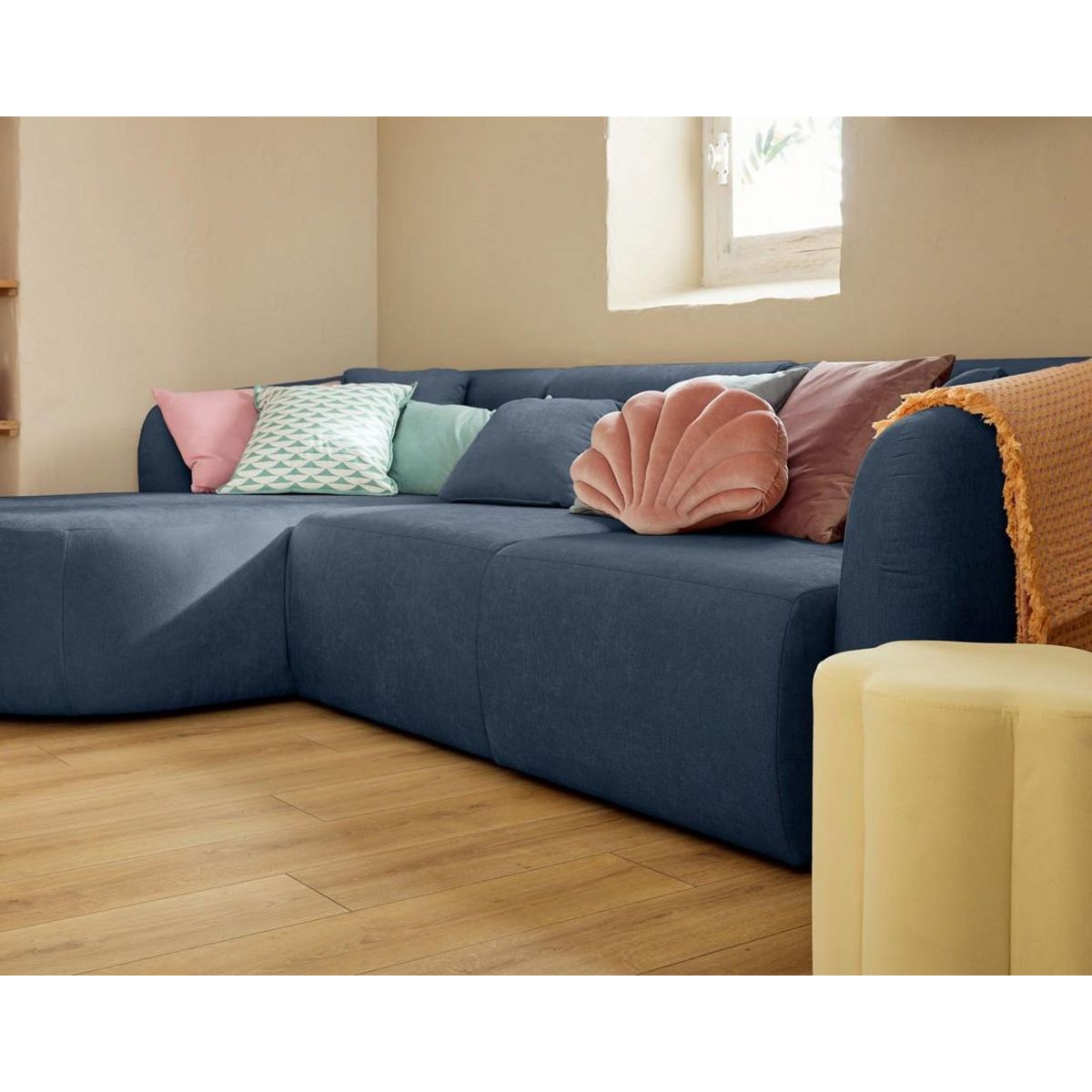 LISA DESIGN Ikare - canapé modulable d'angle gauche - 4 places - en tissu