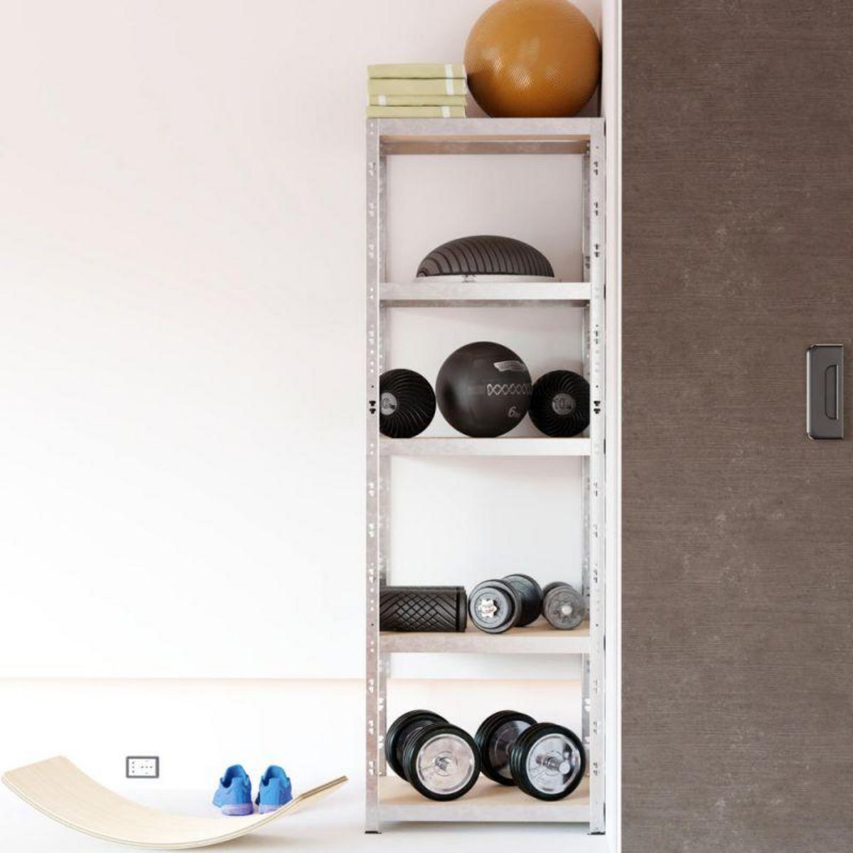 EUROSPEN Etagère de rangement modulable et polyvalente pour atelier, garage, cave... Charge Lourde max 500kg -180x60x40cm - Gris