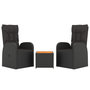 Voir la diapositive 3 : VIDAXL Ensemble de salon de jardin 3 pcs noir poly rotin et acacia