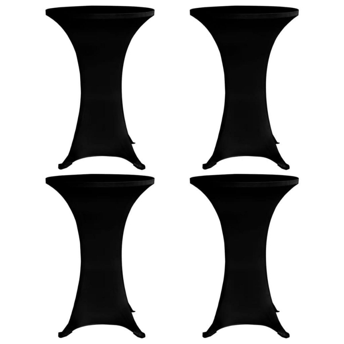 VIDAXL Housses elastiques de table Ø 80 cm Noir 4 pcs