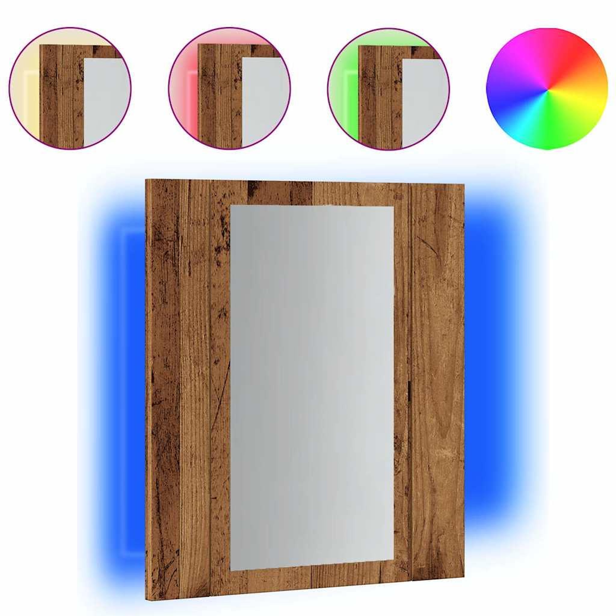 Voir la diapositive 2 : VIDAXL Armoire de salle de bain a miroir LED vieux bois 40x12x45 cm