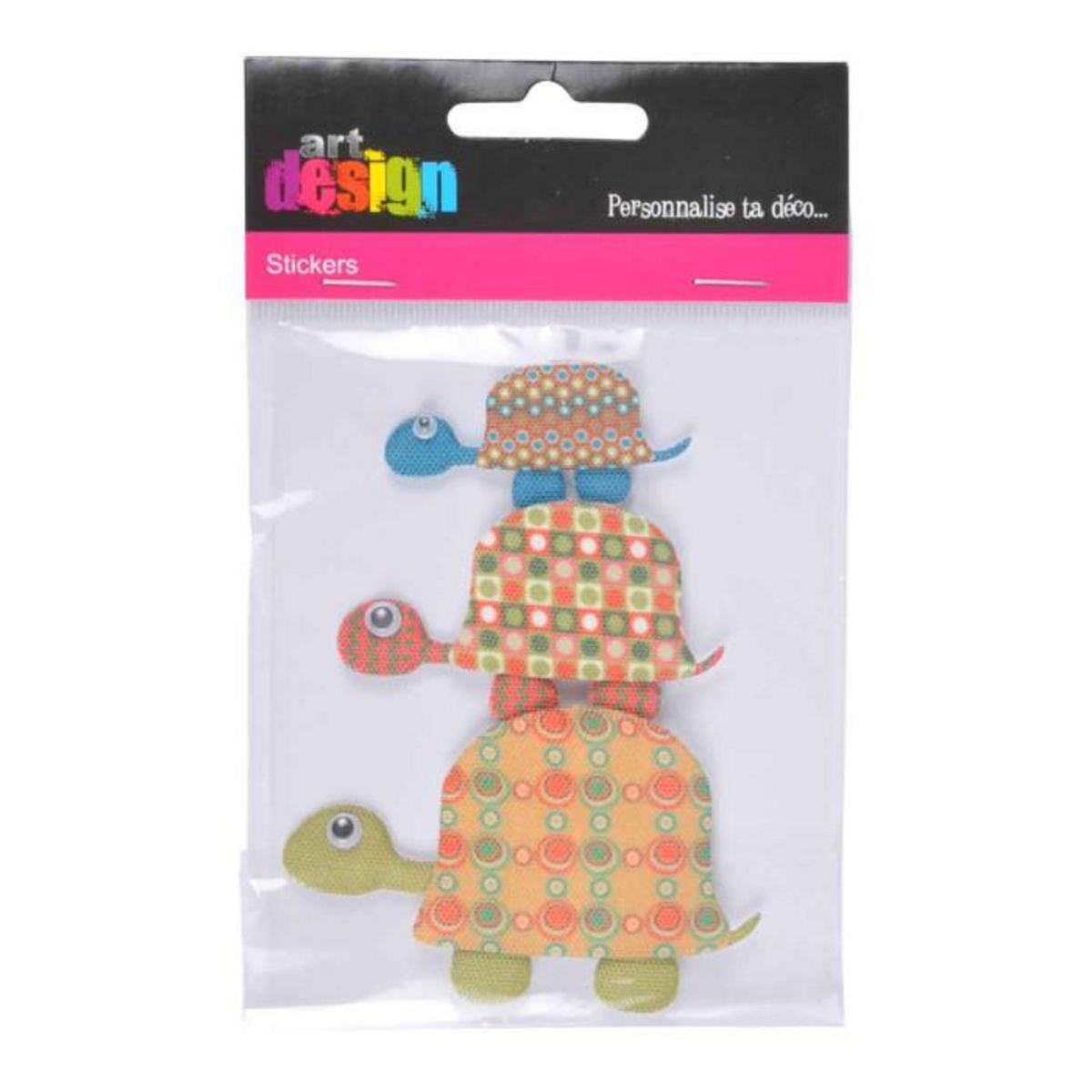 Paris Prix Lot de 3 Stickers  Tortues  Multicolore