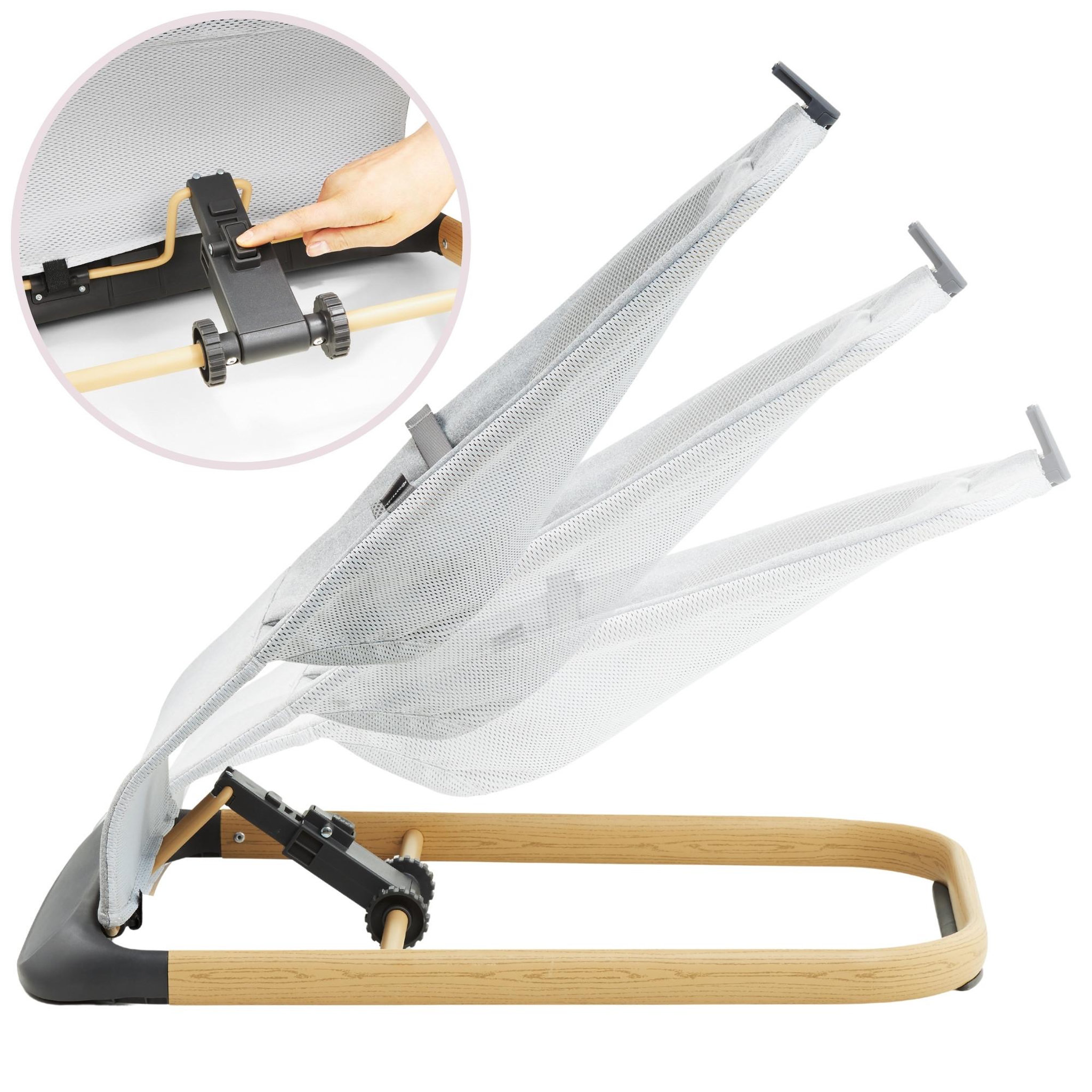 Voir la diapositive 4 : MOBY SYSTEM Transat Bébé Chaise à Bascule Réglable 3 Positions 9 kg, Avec Arceau amovible, peluches, Ceinture