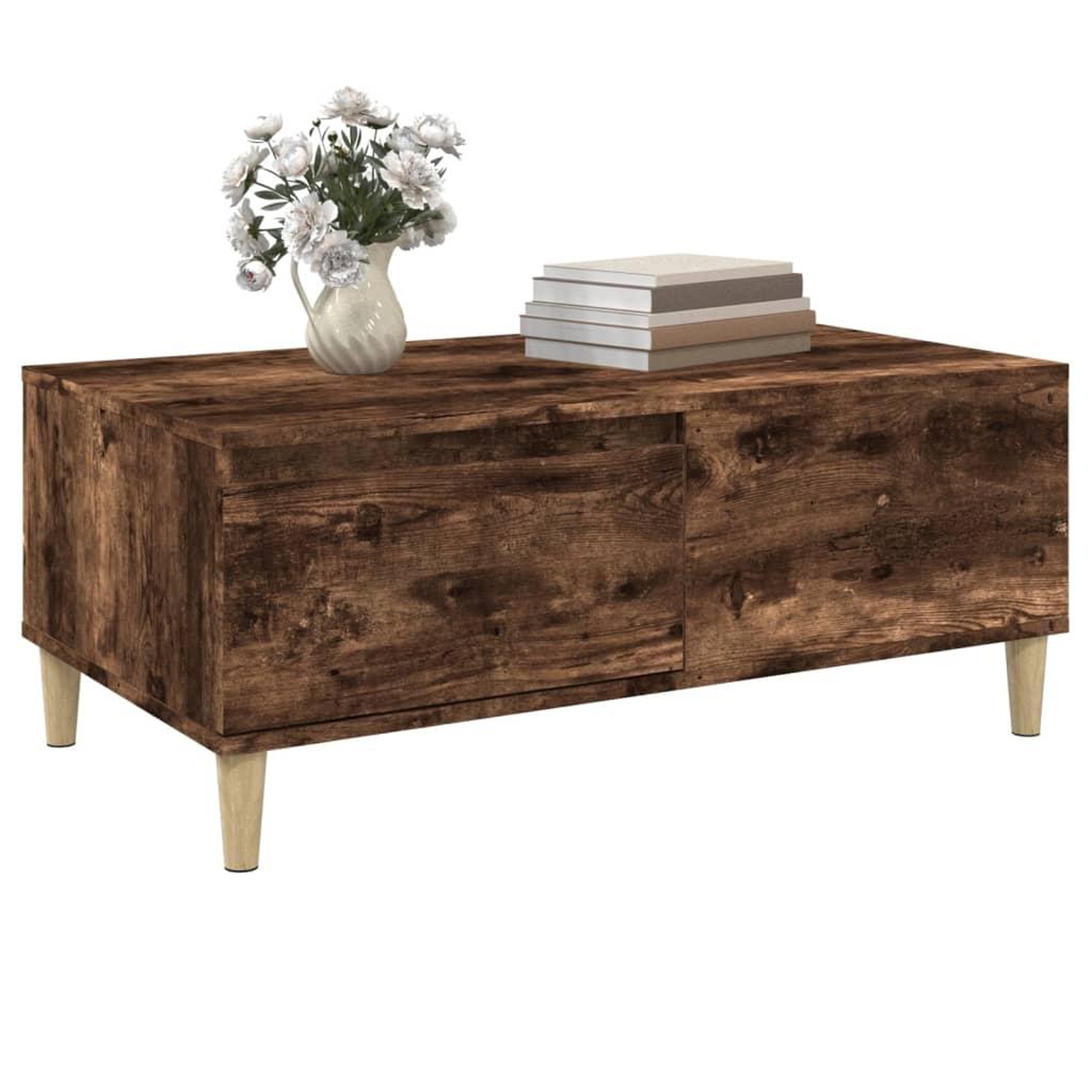 Voir la diapositive 4 : VIDAXL Table basse Chene fume 90x50x36,5 cm Bois d'ingenierie