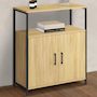Voir la diapositive 2 : ID MARKET Buffet d'appoint 1 niche et 2 portes 70 cm DETROIT design industriel