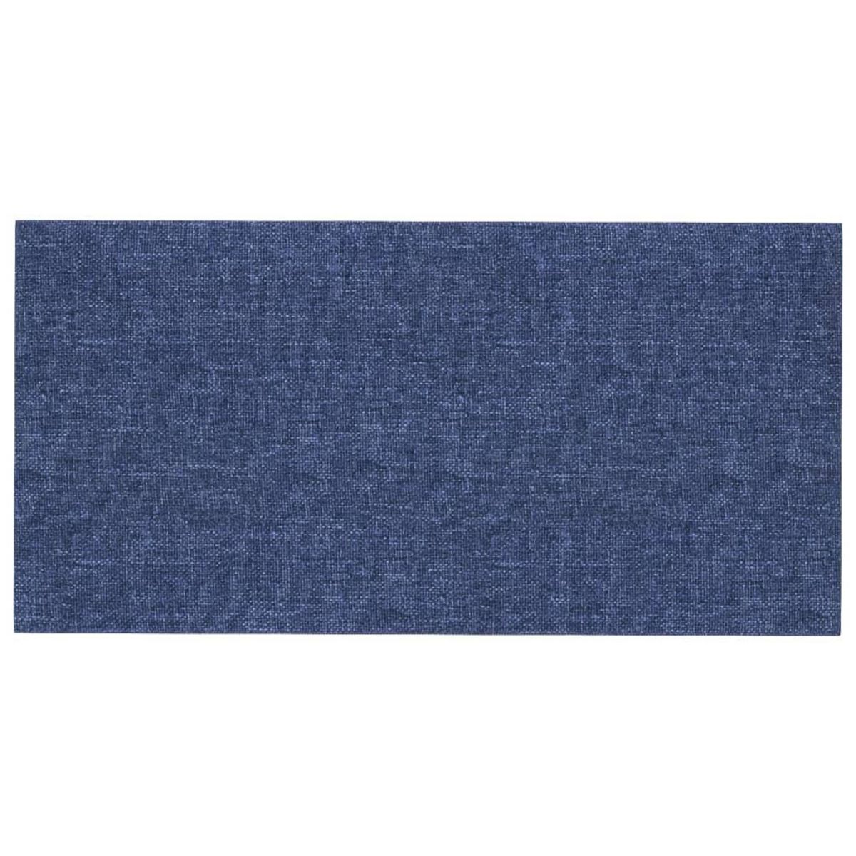 VIDAXL Panneaux muraux 12 pcs Bleu 30x15 cm Tissu 0,54 m²