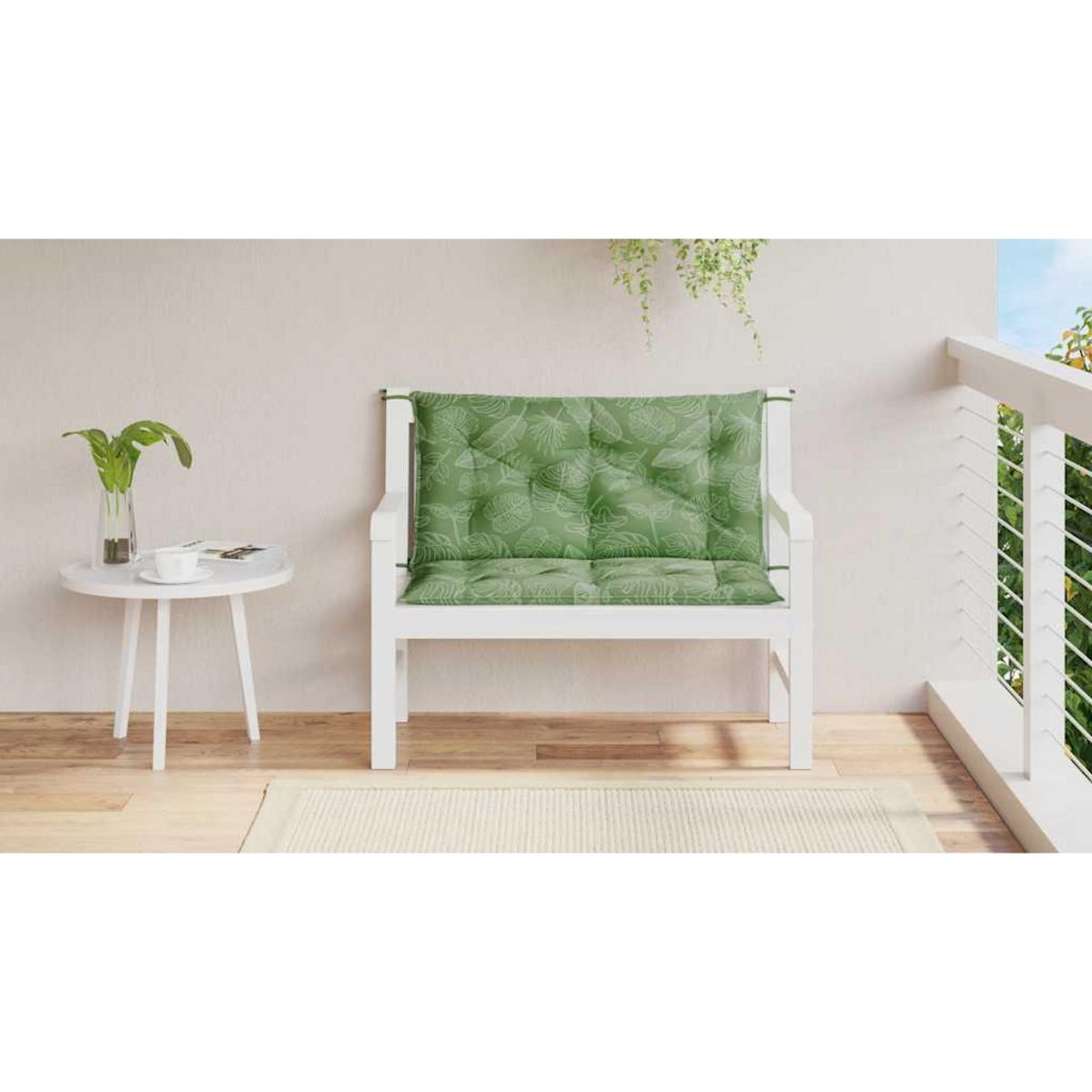 VIDAXL Coussins de banc de jardin lot de 2 motif de feuilles