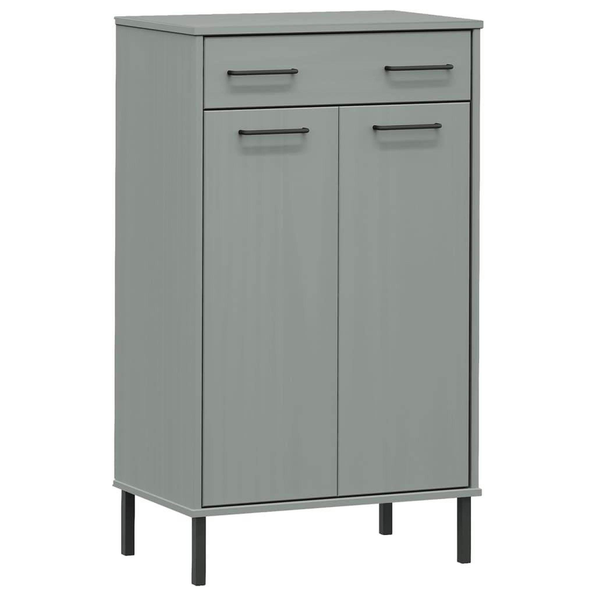 Voir la diapositive 2 : VIDAXL Etagere a chaussures et pieds en metal Gris Bois de pin OSLO
