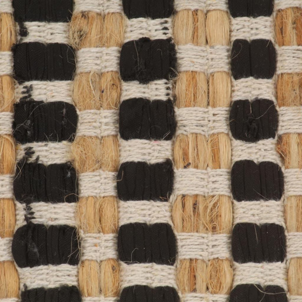 VIDAXL Tapis de salle de bain tisses a la main Jute Naturel et Noir