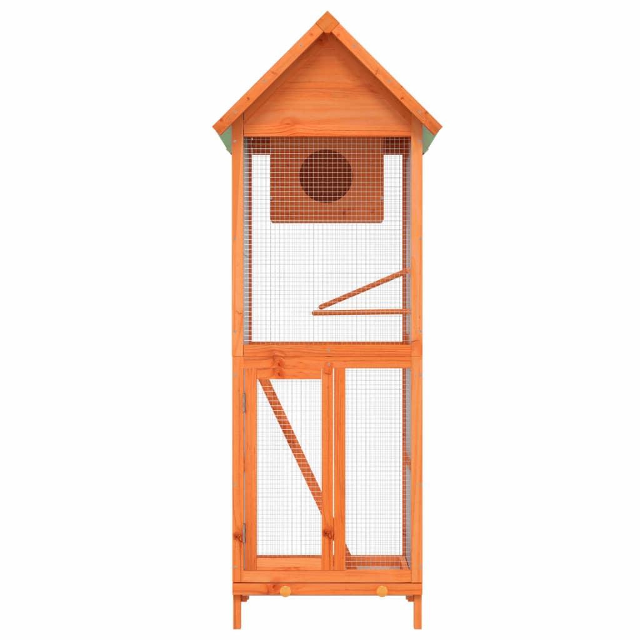 Voir la diapositive 3 : VIDAXL Maison a oiseaux marron 60x58,5x160 cm bois massif de pin