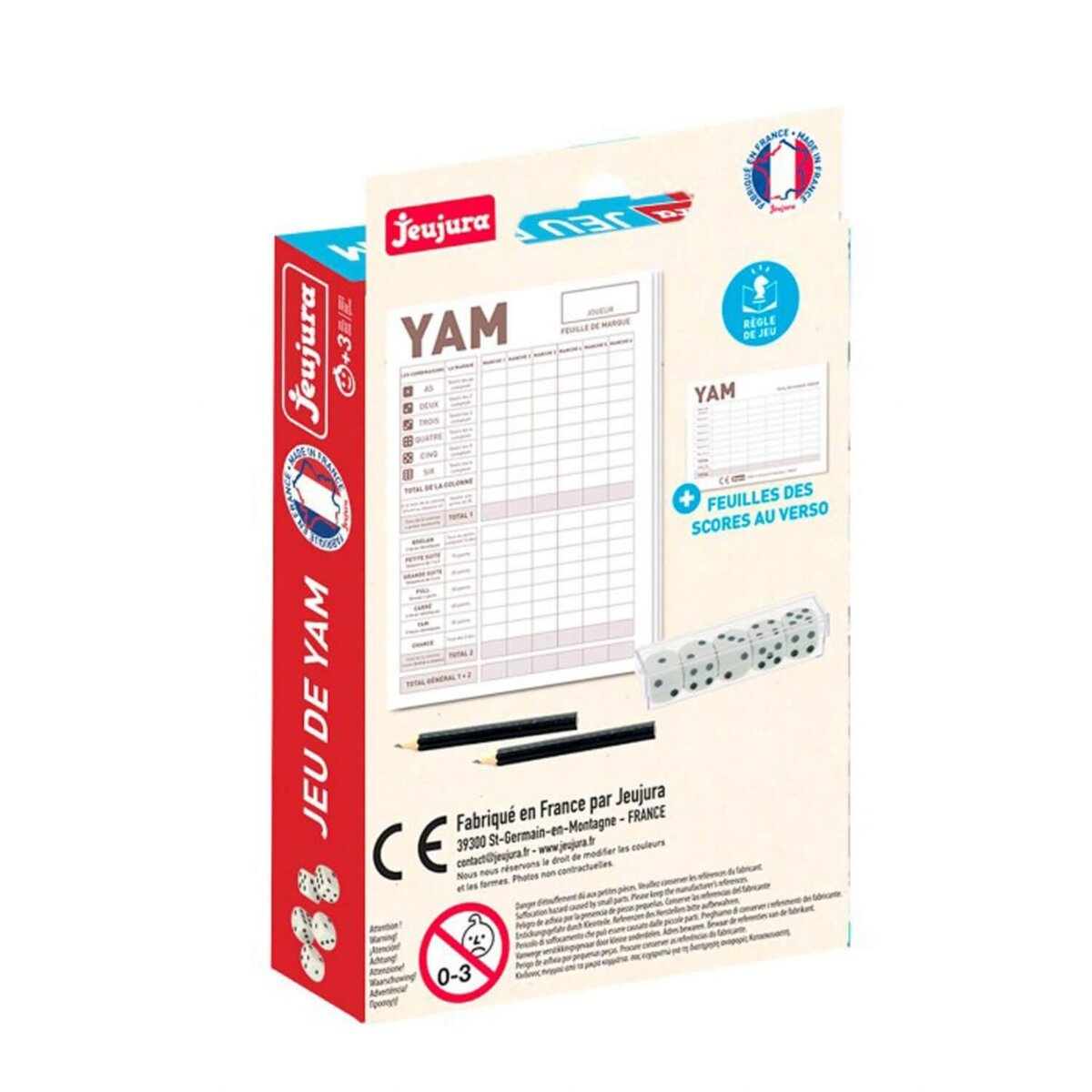 JeuJura Jeu de yam  avec bloc de feuilles et crayons