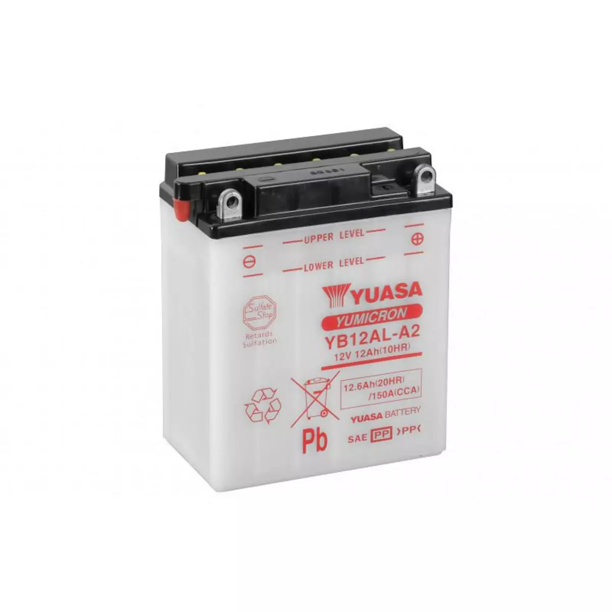YUASA Batterie moto YUASA YB12AL-A2 12V 12.6AH 150A