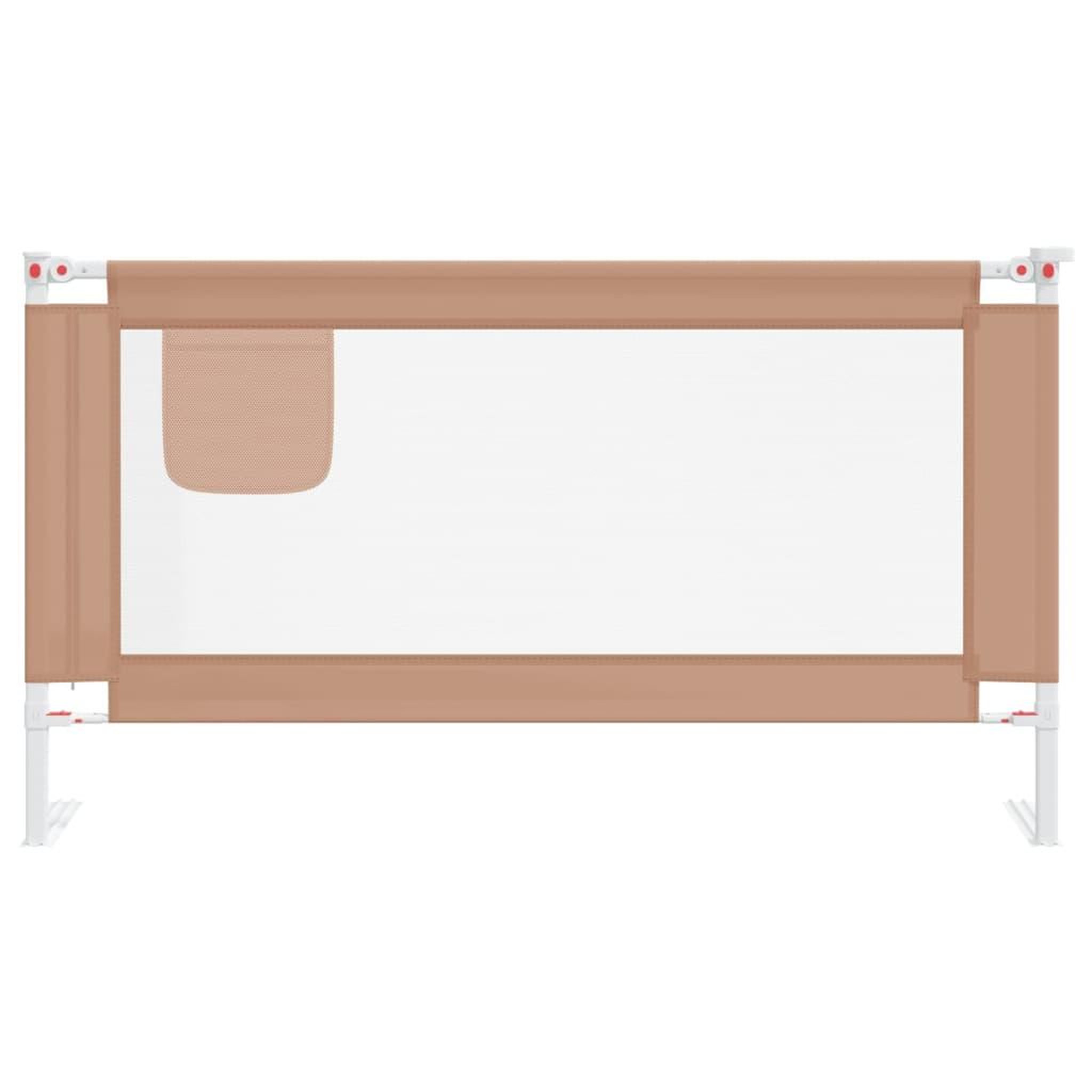 Voir la diapositive 3 : VIDAXL Barriere de securite de lit d'enfant Taupe 150x25 cm Tissu