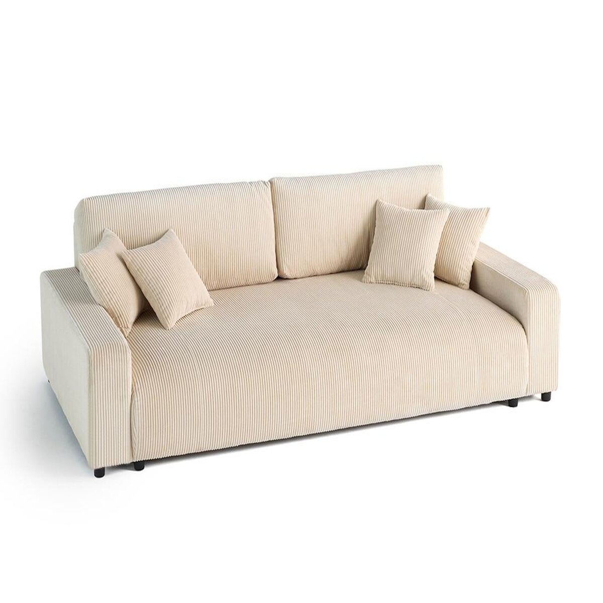 LISA DESIGN Pivoine - canapé droit 3 places - convertible avec coffre - en velours côtelé