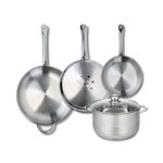 ELO Ensemble de 3 Poêles de cuisson 24, 28 et 32 cm et 1 faitout 24 cm Elo Profi Brillant