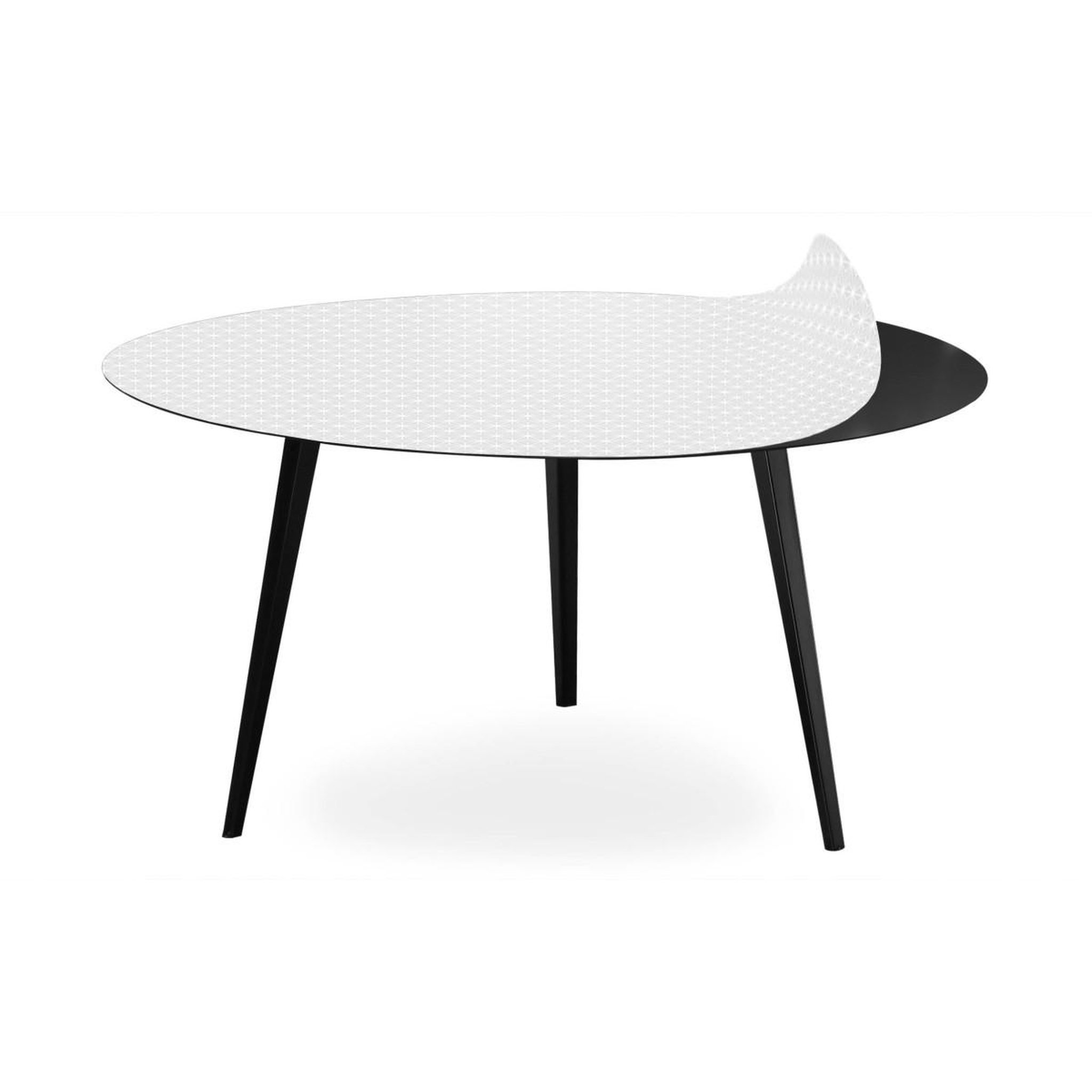 Voir la diapositive 3 : Paris Prix Table basse 2 covers  scandinave  90cm noir