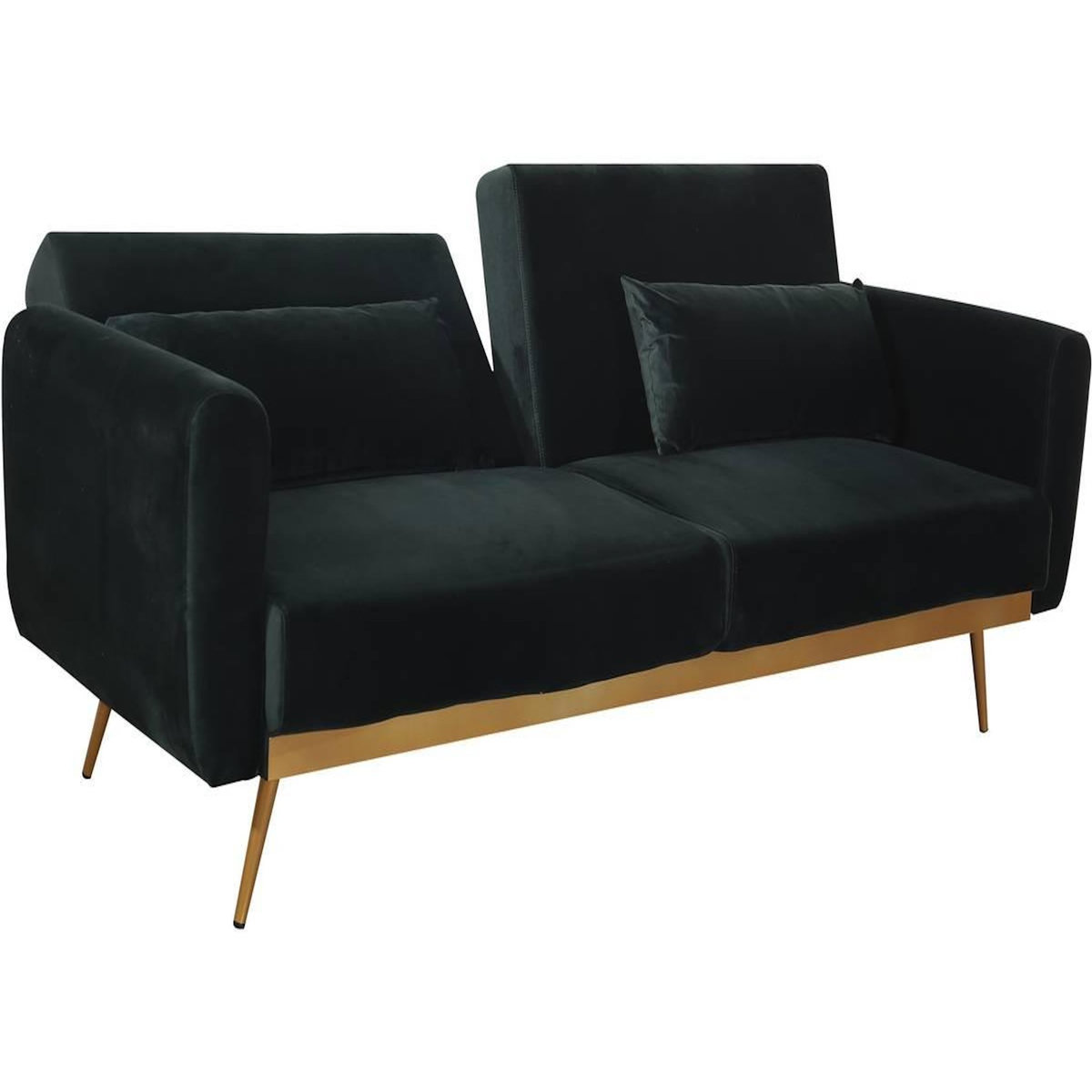 Habitat et Jardin Canapé Clic Clac en velours  Donia  - 203 x 81 x 83 cm - 3 places - Vert foncé