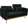 Voir la diapositive 6 : Habitat et Jardin Canapé Clic Clac en velours  Donia  - 203 x 81 x 83 cm - 3 places - Vert foncé