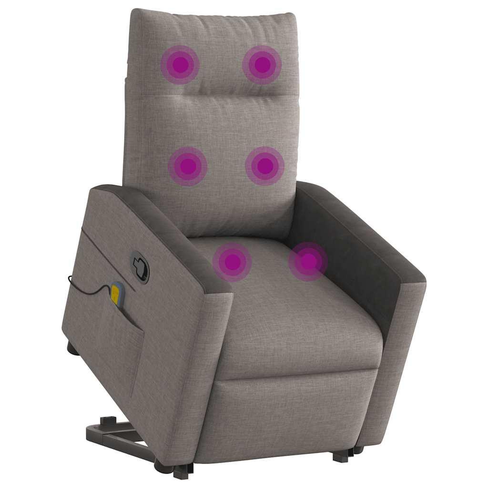 Voir la diapositive 2 : VIDAXL Fauteuil inclinable de massage Taupe Tissu