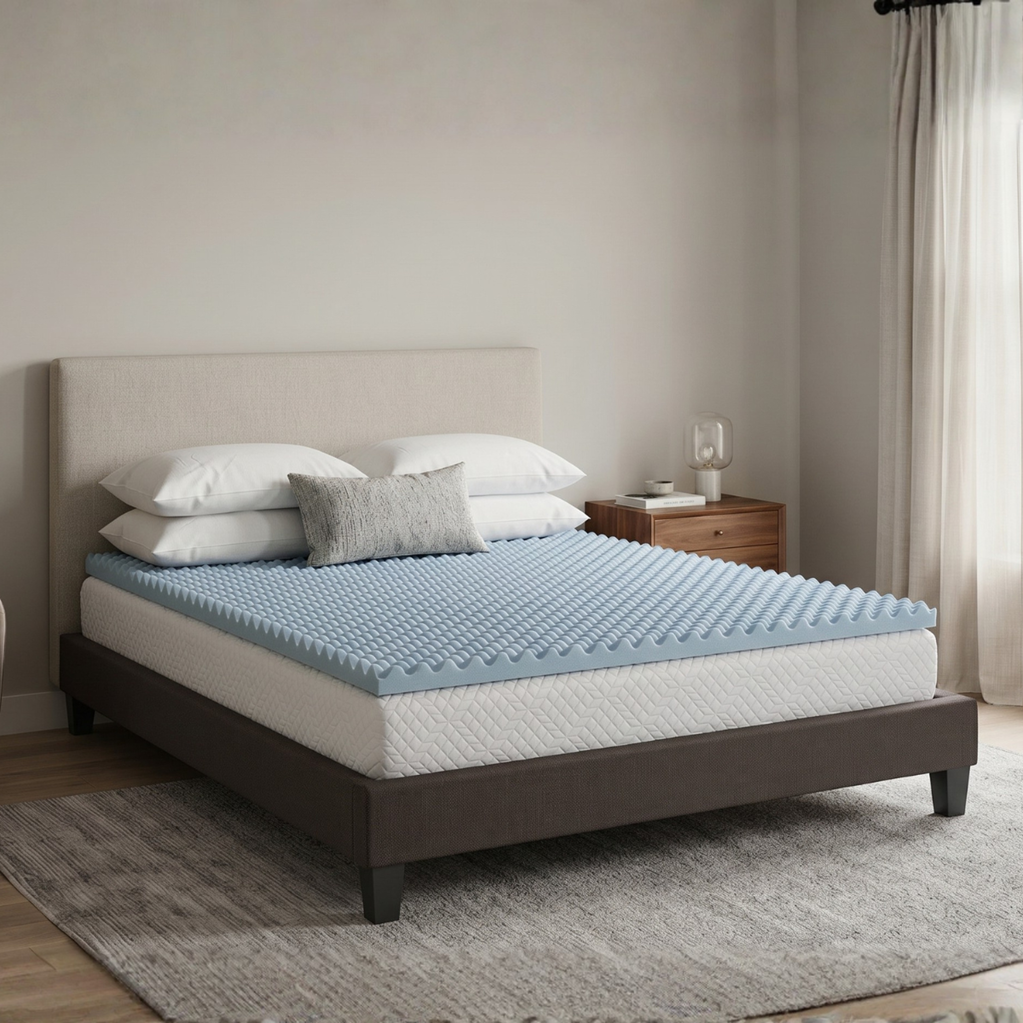 Voir la diapositive 3 : OLYMPE LITERIE OLYMPE LITERIE | Surmatelas GEL REFRESH 2 places | Mémoire de forme avec gel thermorégulateur