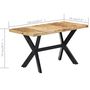 Voir la diapositive 6 : VIDAXL Table a manger 140x70x75 cm Bois de manguier massif brut