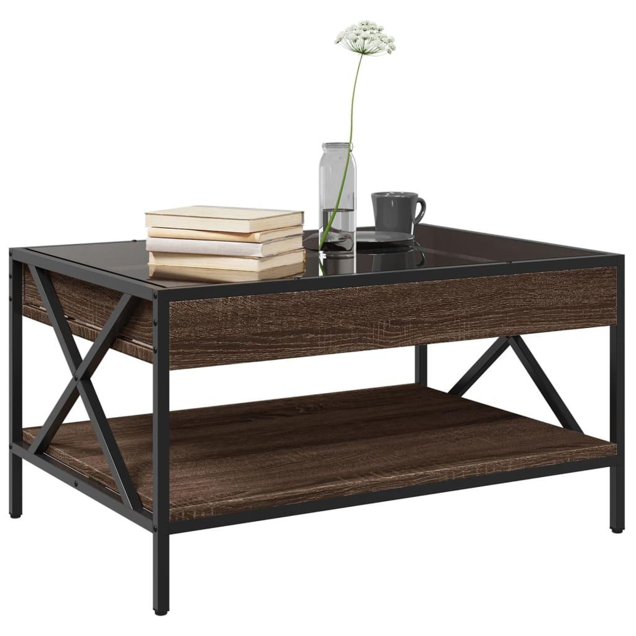 Voir la diapositive 5 : VIDAXL Table basse avec LED infini chene marron 70x50x38 cm