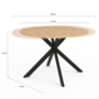 Voir la diapositive 6 : ID MARKET Table à manger extensible ronde ALIX 4-8 personnes pied araignée bois et noir 110-150 cm