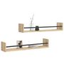 Voir la diapositive 3 : VIDAXL Etageres murales avec barres 2 pcs chene sonoma 80x16x14 cm