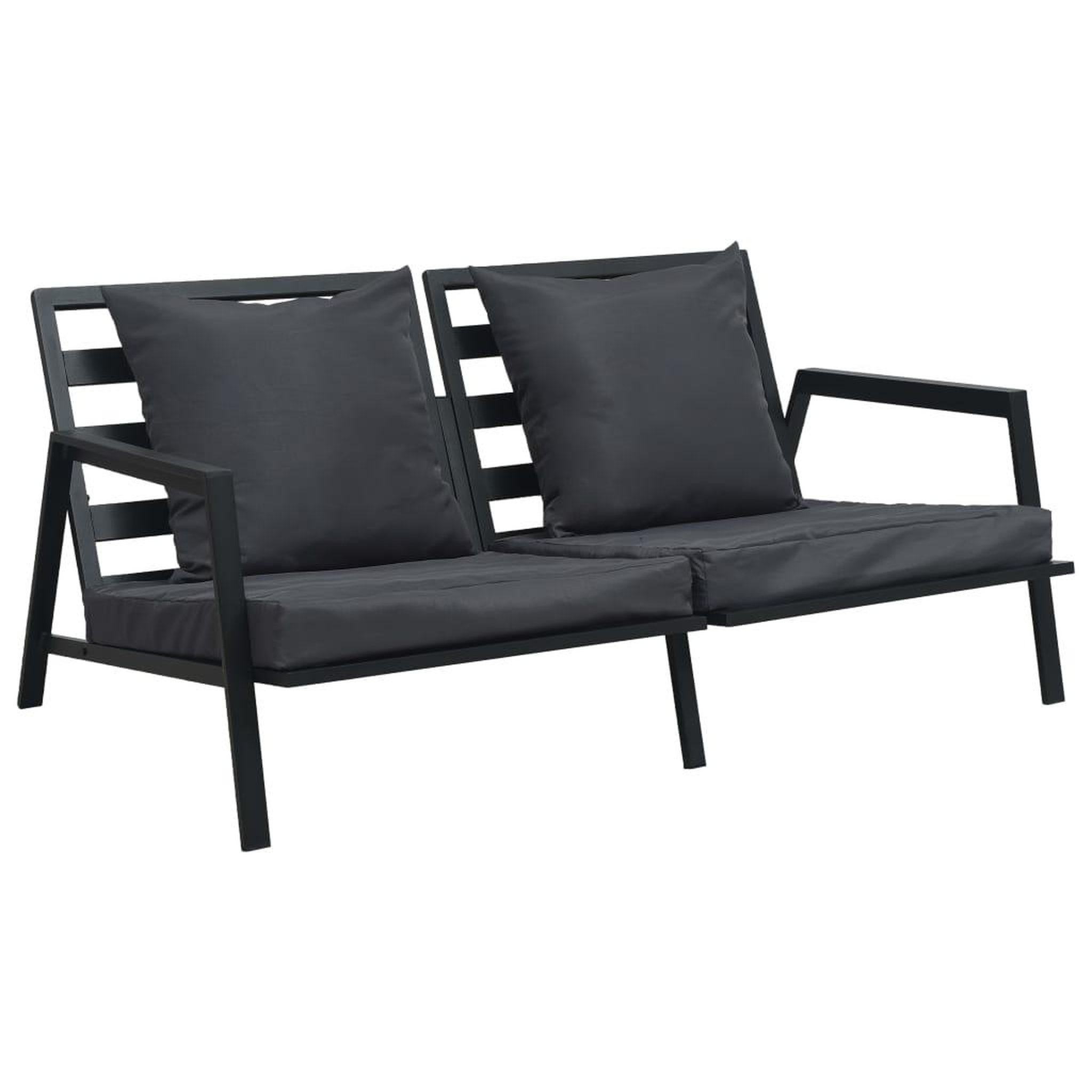 Voir la diapositive 2 : VIDAXL Salon de jardin 5 pcs avec coussins aluminium gris fonce