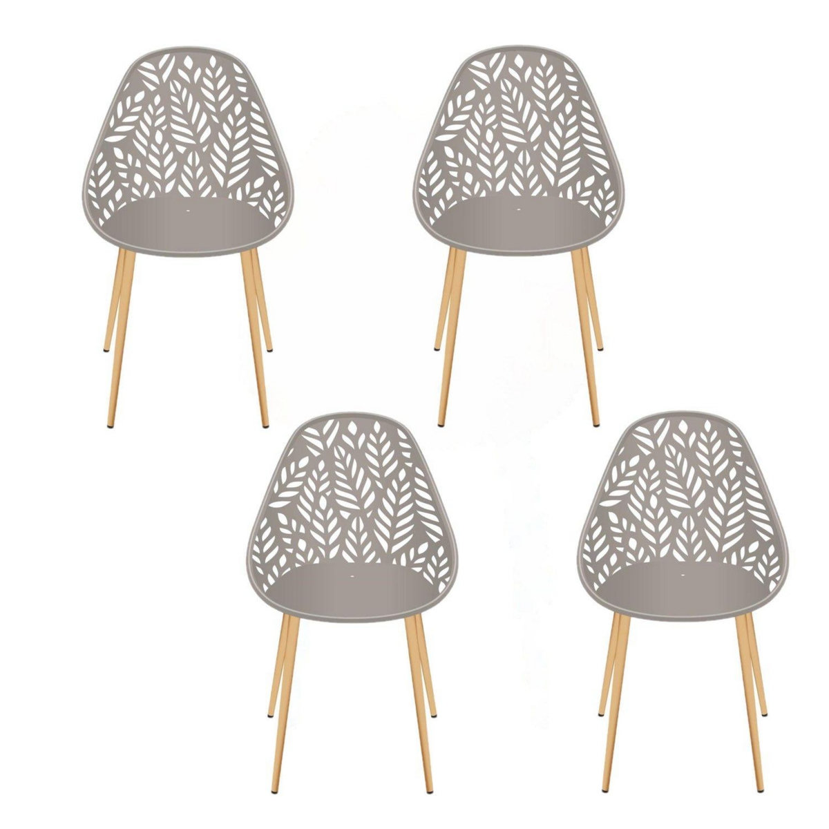 The Home Deco Factory Lot de 4 chaises d'extérieur Calvi en polypropylène