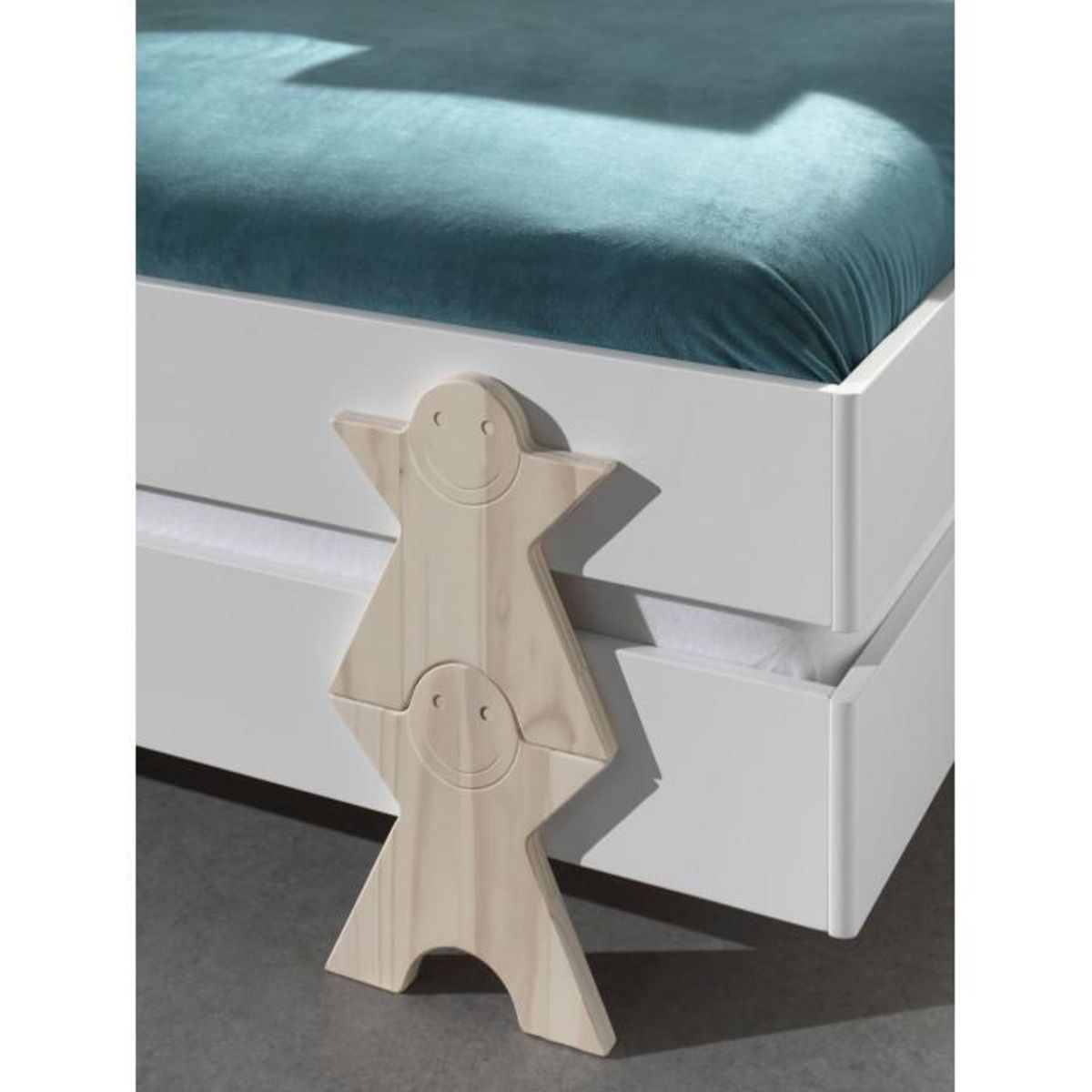 Paris Prix Lit Enfant en Bois  Modulo Smiley IV  90x200cm Blanc