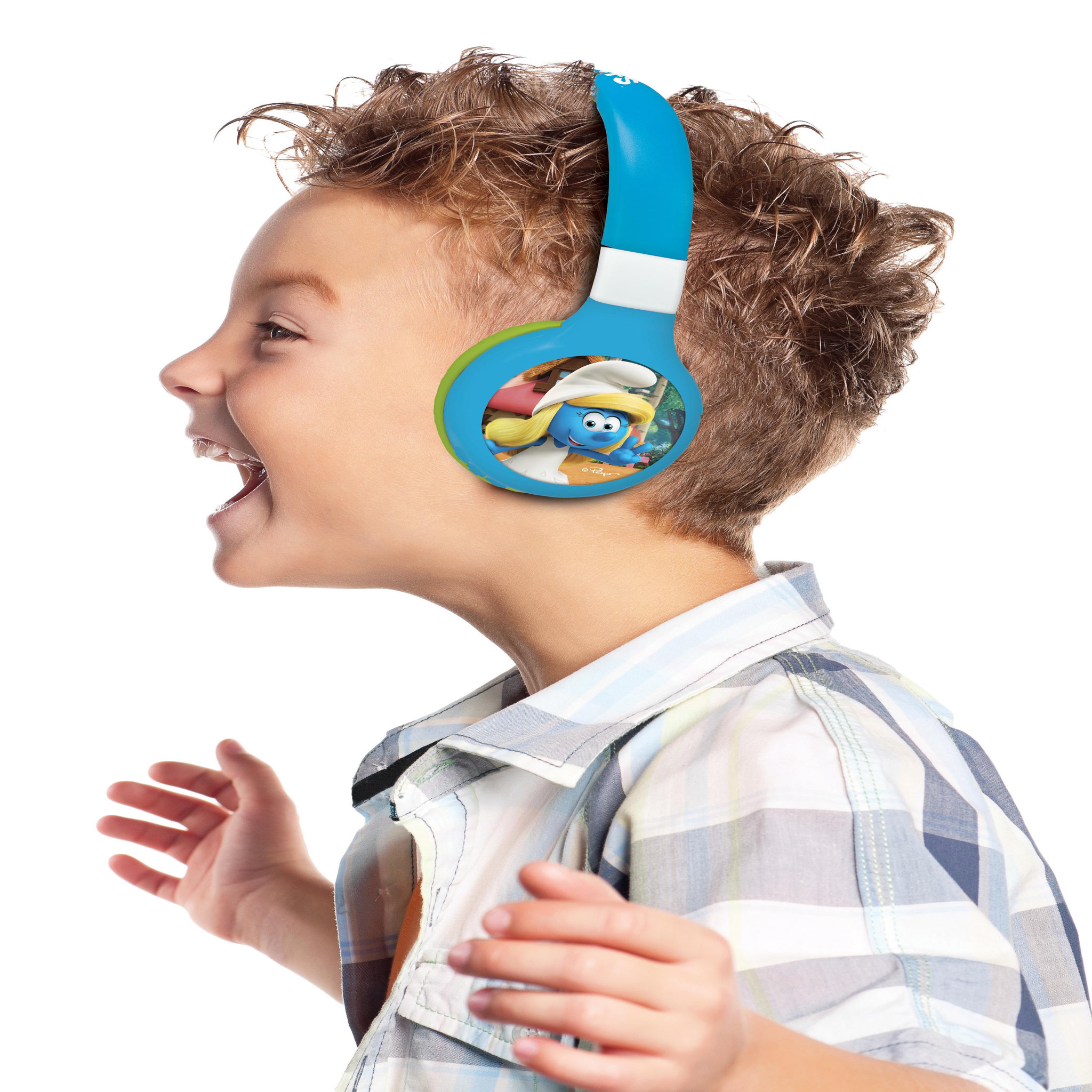 Voir la diapositive 5 : Lexibook Casque 2 en 1 Schtroumpfs Bluetooth et Filaire avec limitation de son