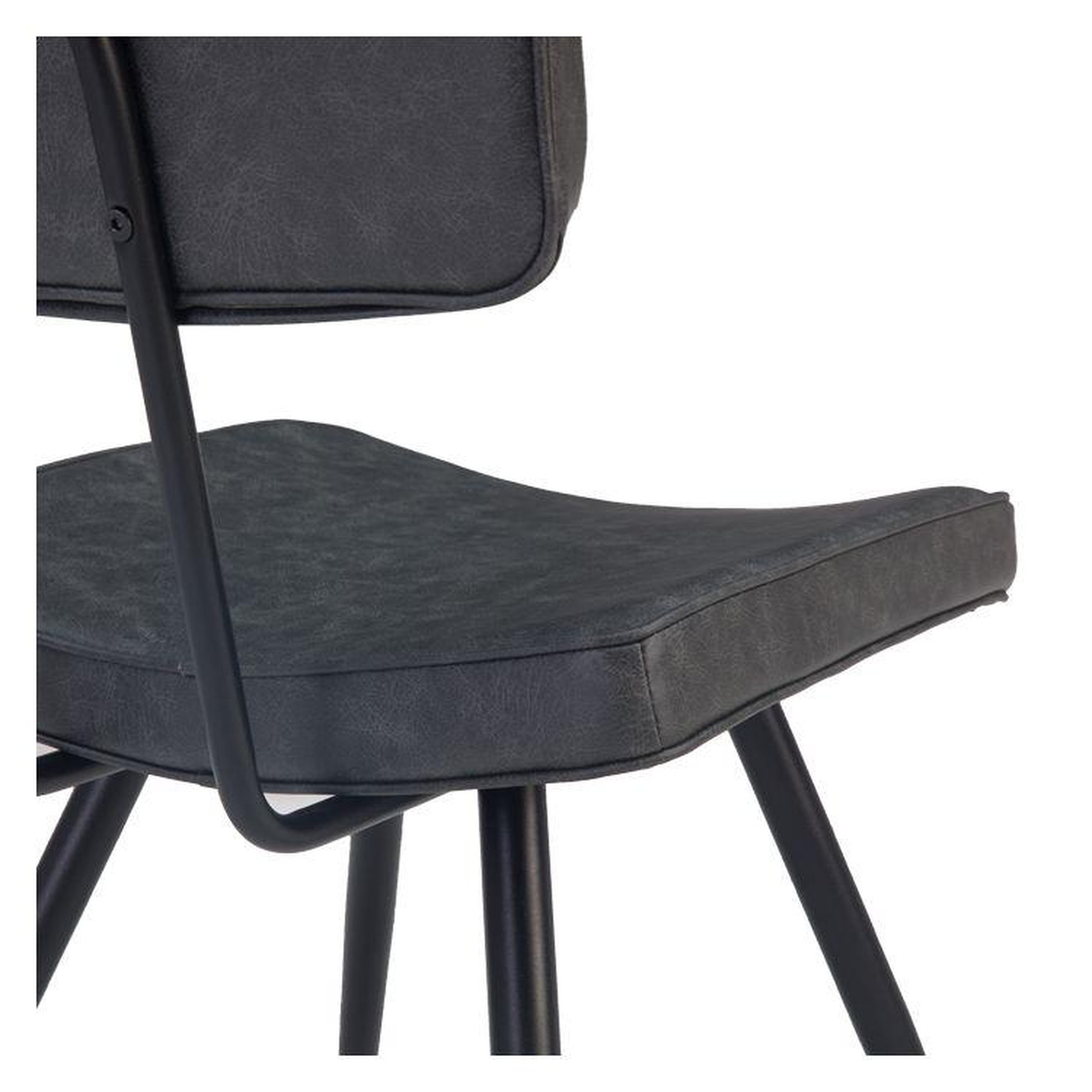Voir la diapositive 5 : MAISON PAVANE Lot de 2 chaises en cuir synthétique gris / noir-texas