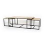 Voir la diapositive 1 : Lot de 3 tables basses gigognes plateau bois HOUSTON