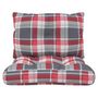 Voir la diapositive 4 : VIDAXL Coussins de palette lot de 2 motif a carreaux rouge tissu