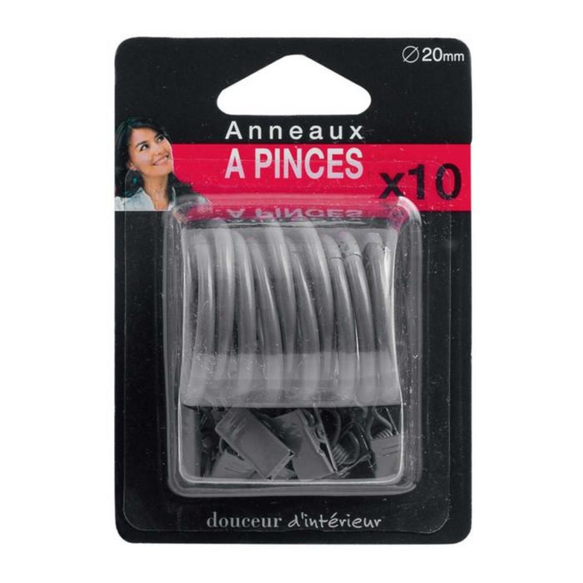 Paris Prix Lot de 10 Anneaux  Pince  12cm Gris