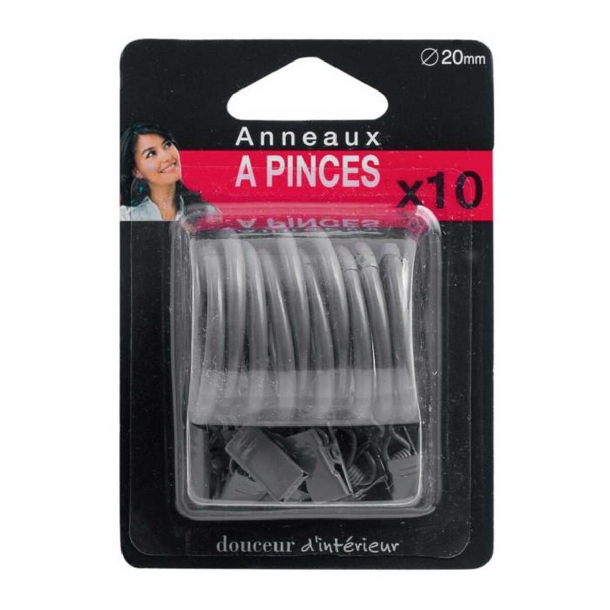 Paris Prix Lot de 10 Anneaux  Pince  12cm Gris