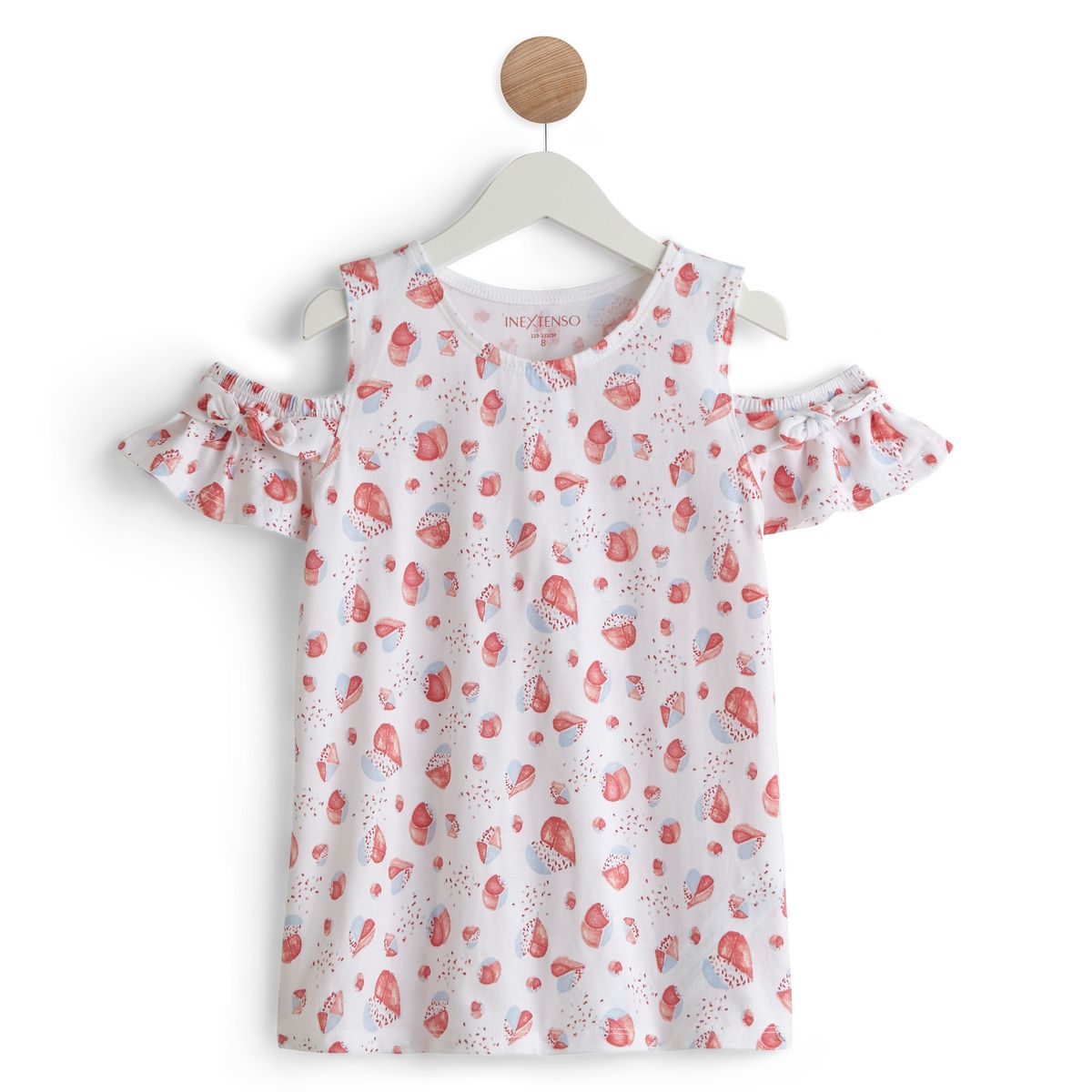 IN EXTENSO T-shirts épaules dénudées coeurs fille